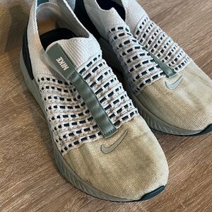 Nike Cream and Green Slip-On Sneakers